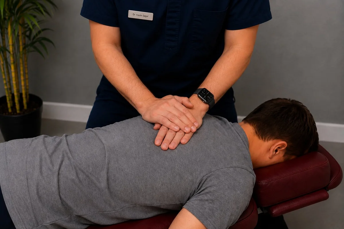 Dr. Segal performing back treatment